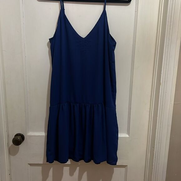 Adorable ALYA Navy Slip Dress Women's Medium EUC - Picture 5 of 8